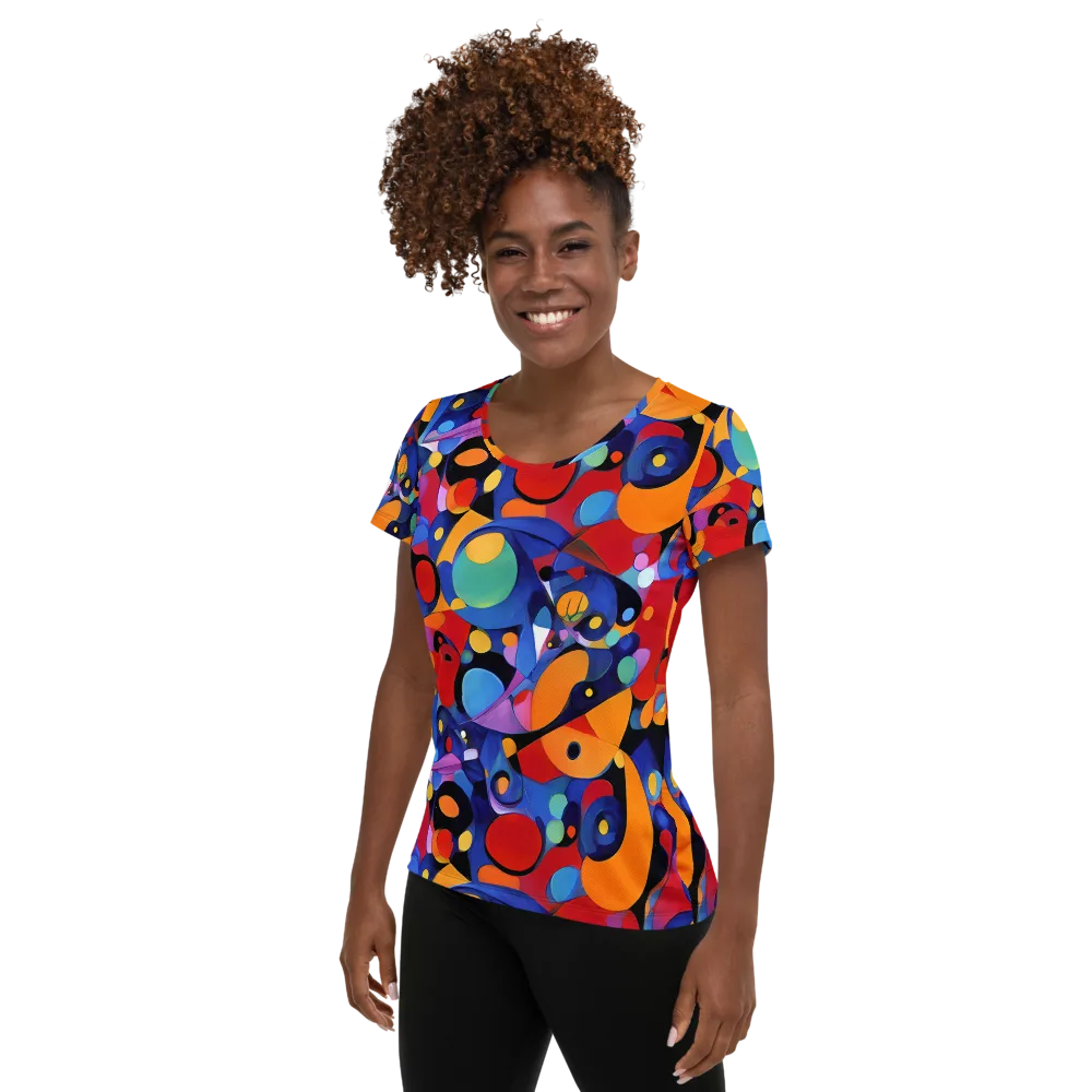 Prismatic Playground on Women's Athletic T-Shirt — Left