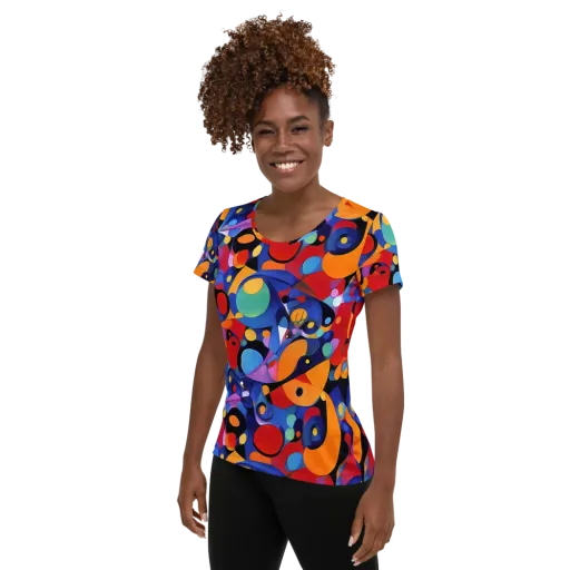 Prismatic Playground on a Women's Athletic T-Shirt