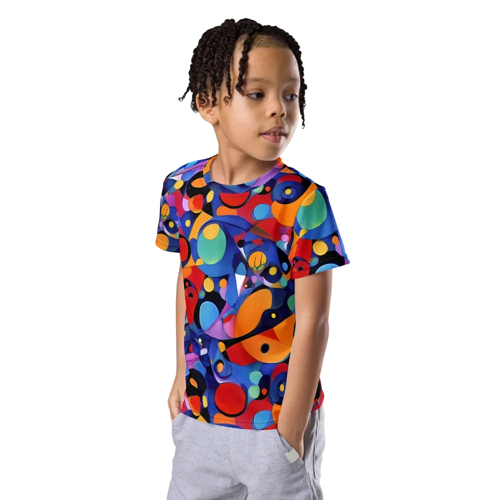 Prismatic Playground on Kids Crew Neck T-Shirt — Left Front