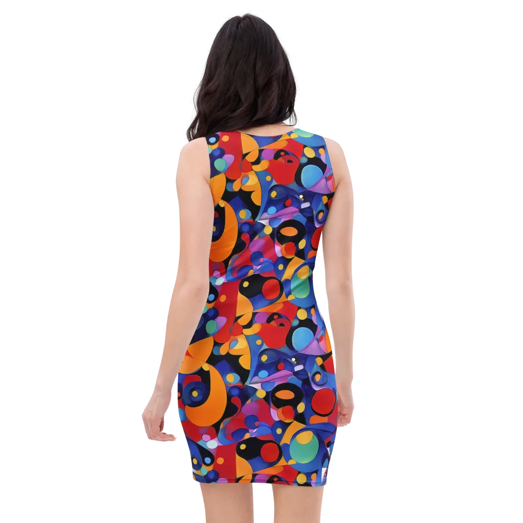 Prismatic Playground on Bodycon Dress — Back