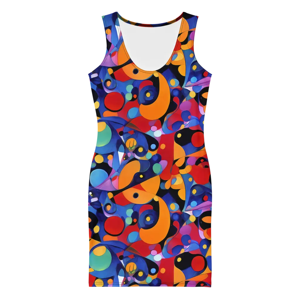 Prismatic Playground on Bodycon Dress — Front