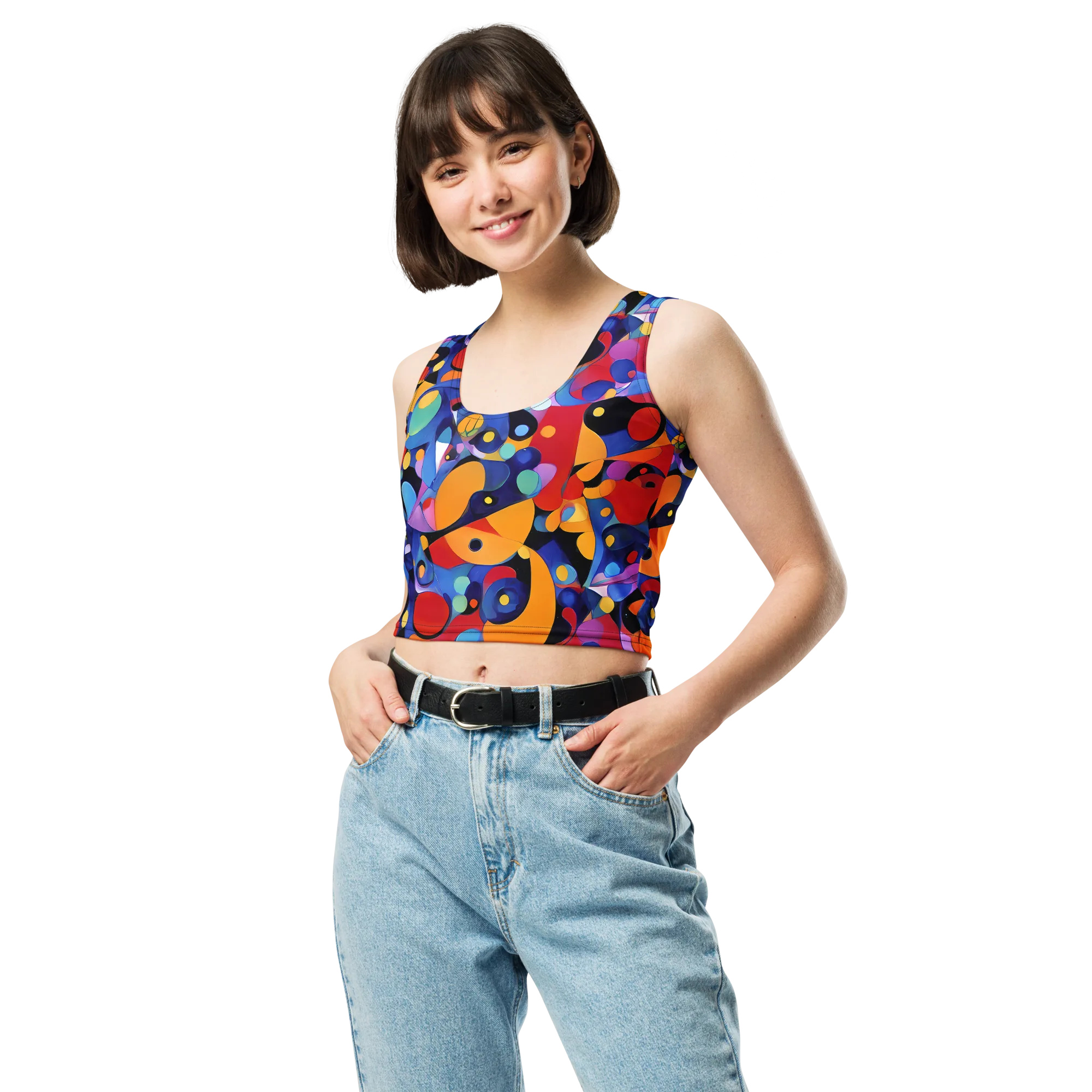 Prismatic Playground on Crop Top — Front