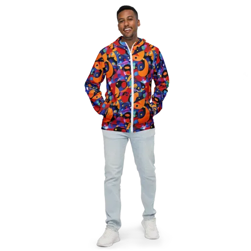 Prismatic Playground on a Men's Windbreaker