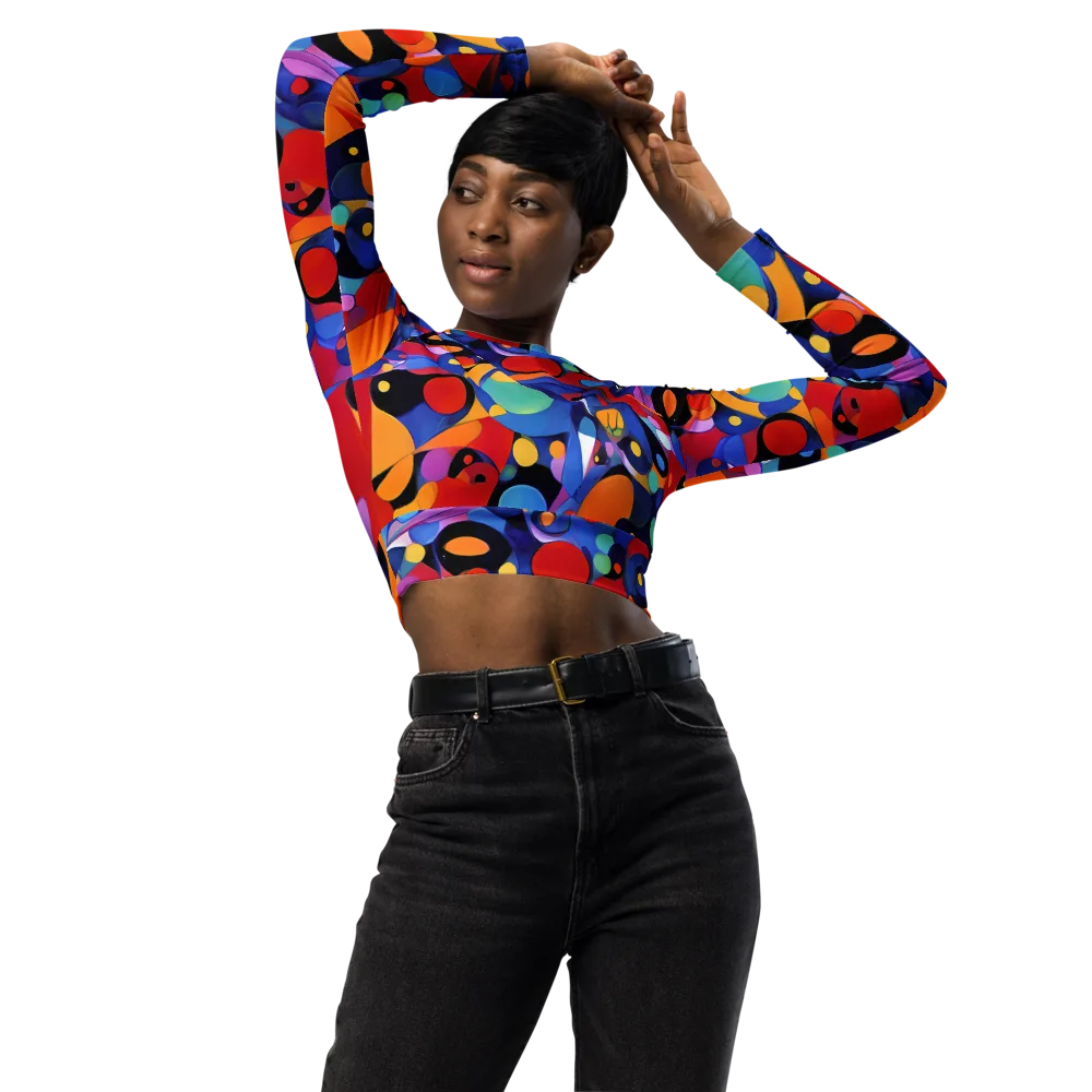 Prismatic Playground on Long Sleeve Crop Top — Front