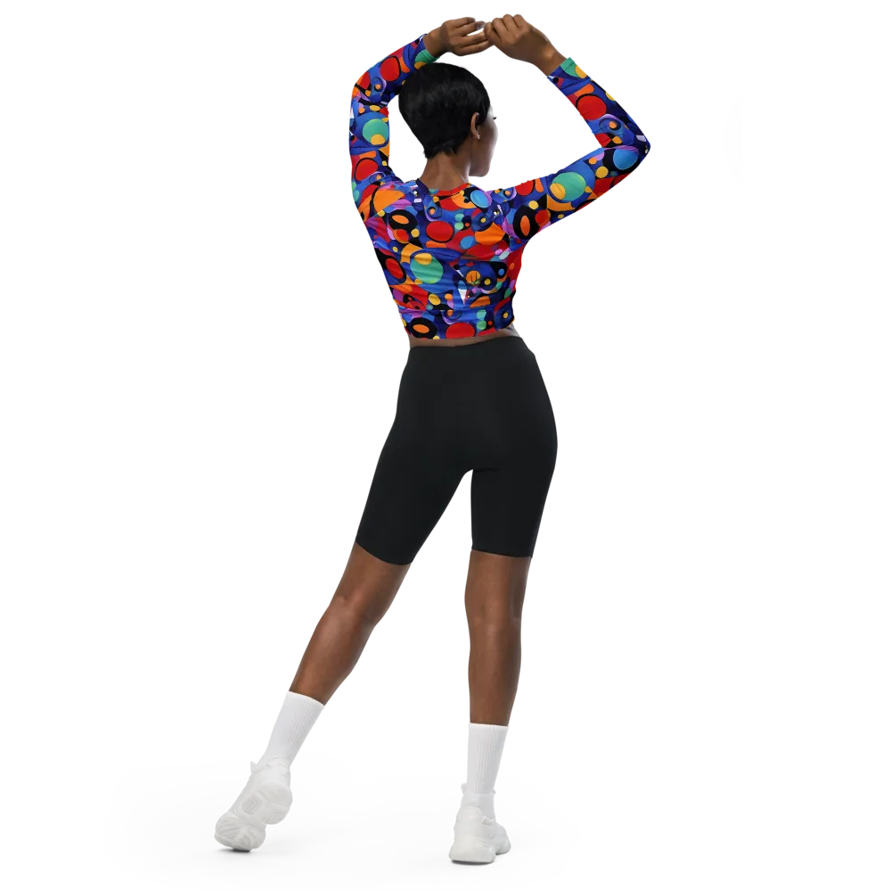 Prismatic Playground on Long Sleeve Crop Top — Back