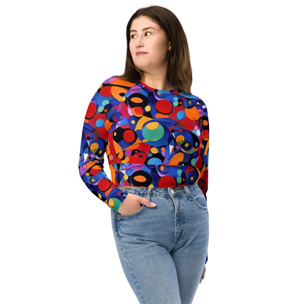 Prismatic Playground on Long Sleeve Crop Top — Front