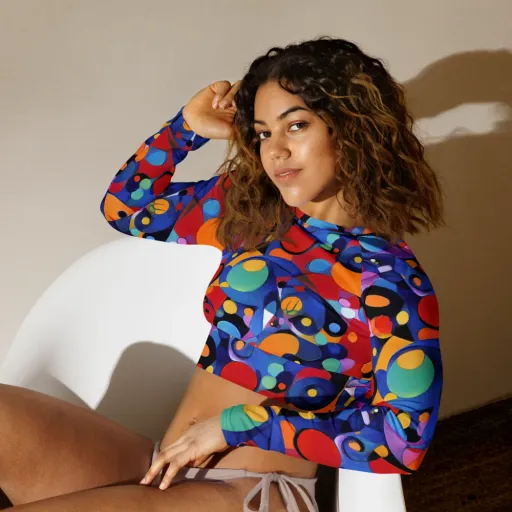 Prismatic Playground on a Long Sleeve Crop Top