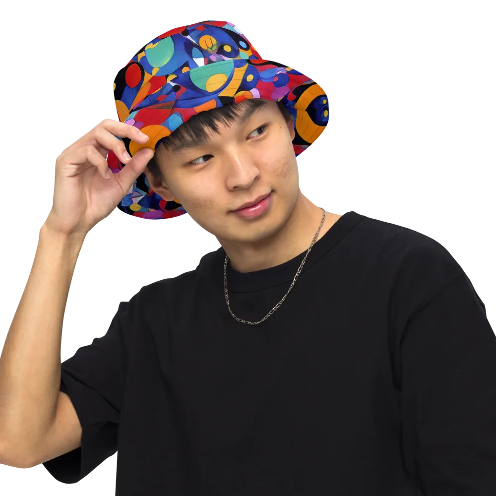 Prismatic Playground on Reversible Bucket Hat — Front Inside