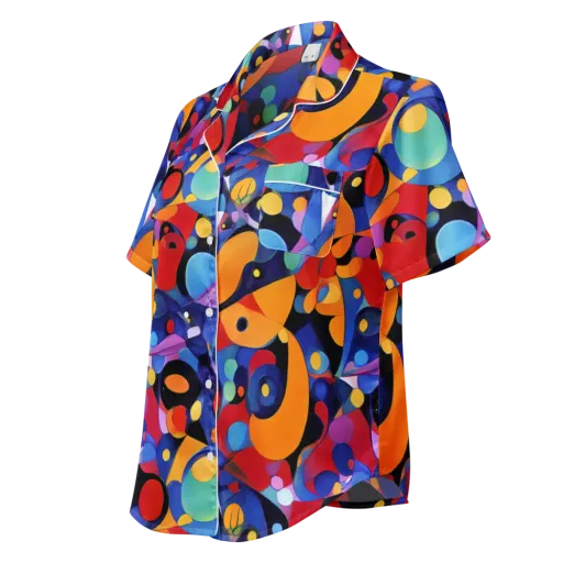 Prismatic Playground on a Women's Short Sleeve Pajama Top