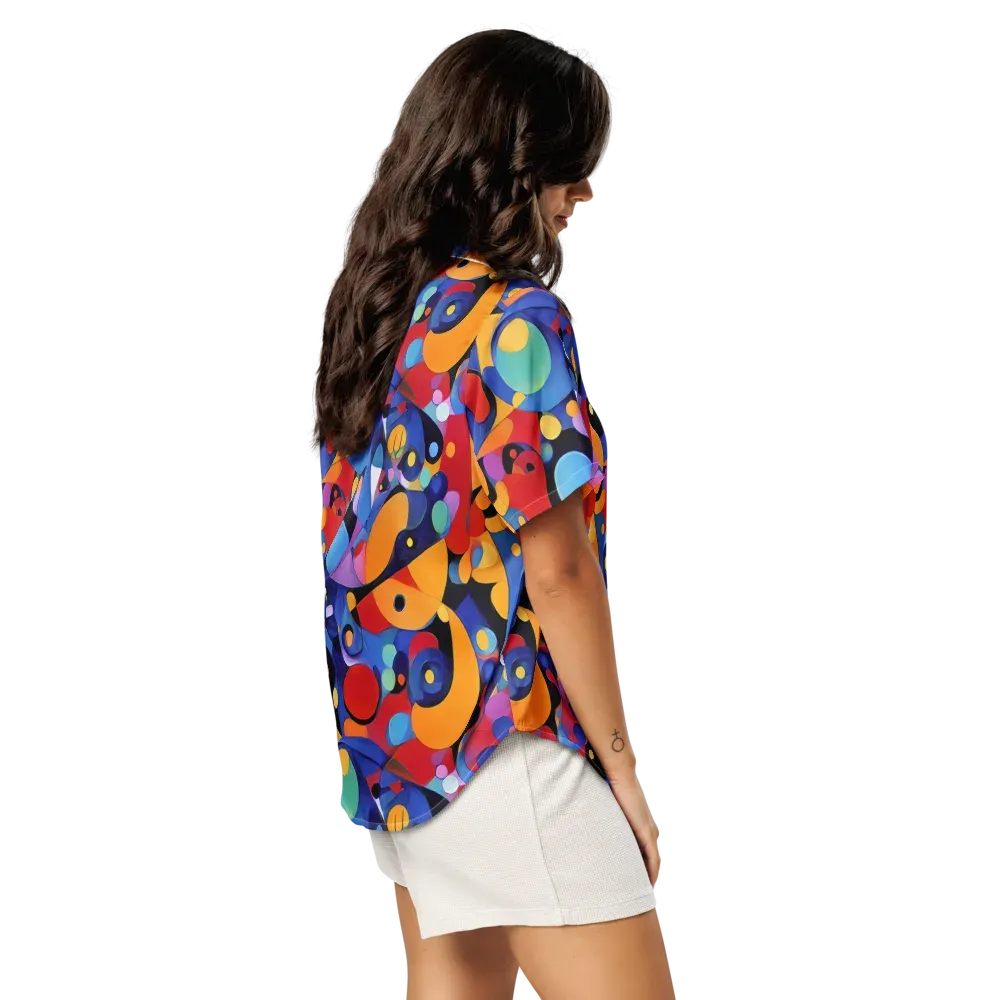 Prismatic Playground on Women's Short Sleeve Pajama Top — Right Back
