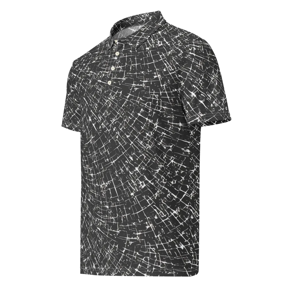 Obsidian Crackle on Men's Slim Fit Polo Shirt — Left Front