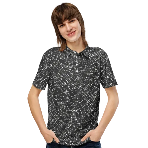 Obsidian Crackle on a Men's Slim Fit Polo Shirt