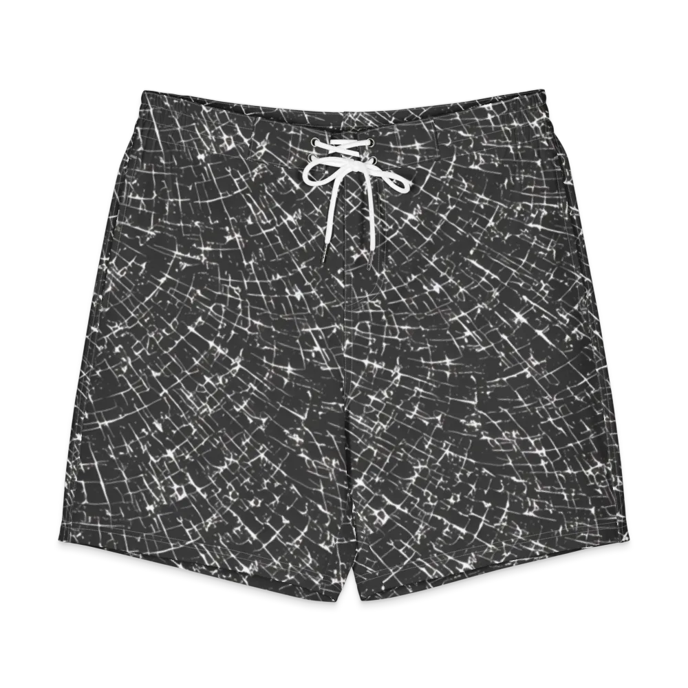 Obsidian Crackle on Men's Board Shorts — Front