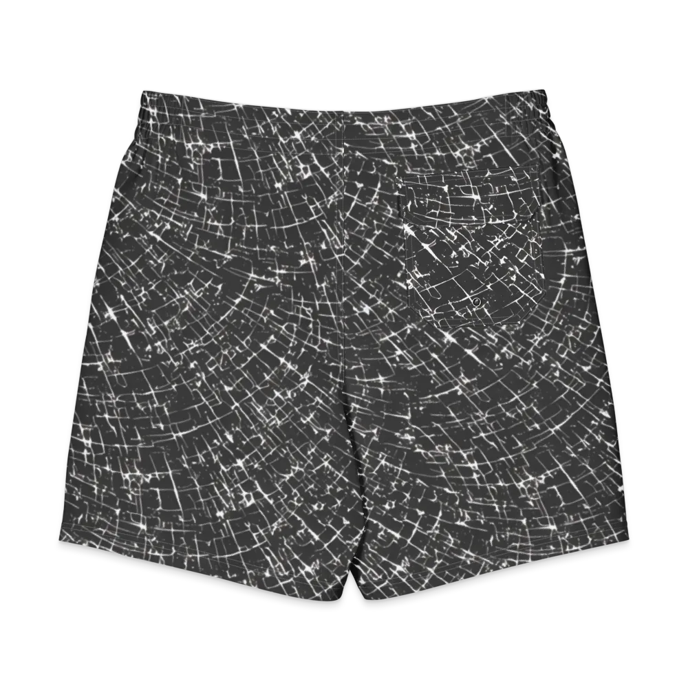 Obsidian Crackle on Men's Board Shorts — Back
