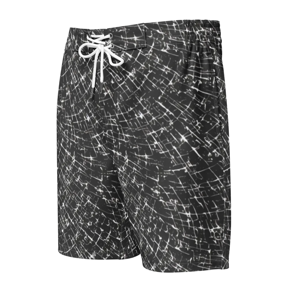Obsidian Crackle on Men's Board Shorts — Front