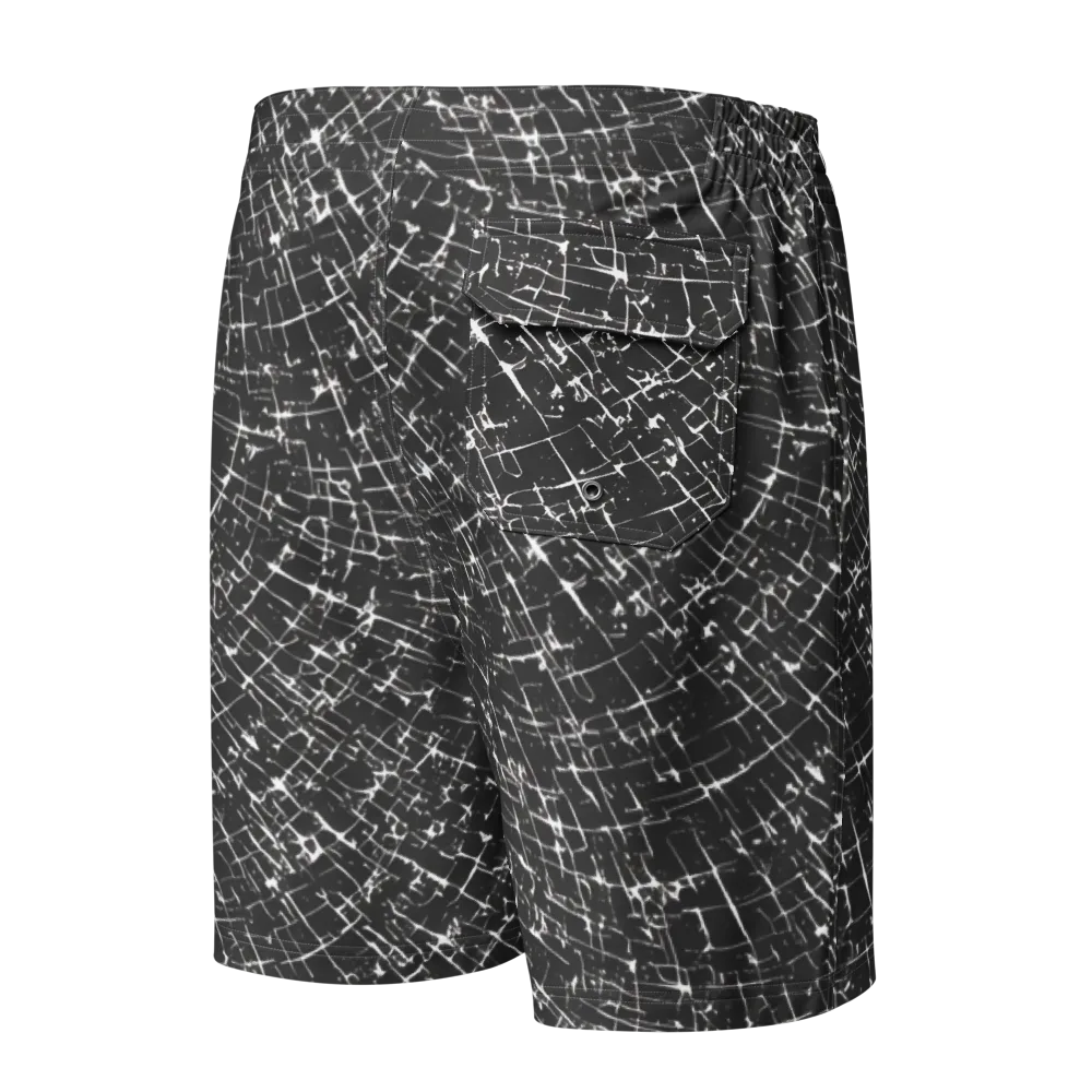 Obsidian Crackle on Men's Board Shorts — Back