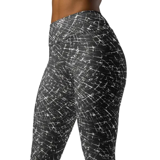Obsidian Crackle on a Yoga Leggings