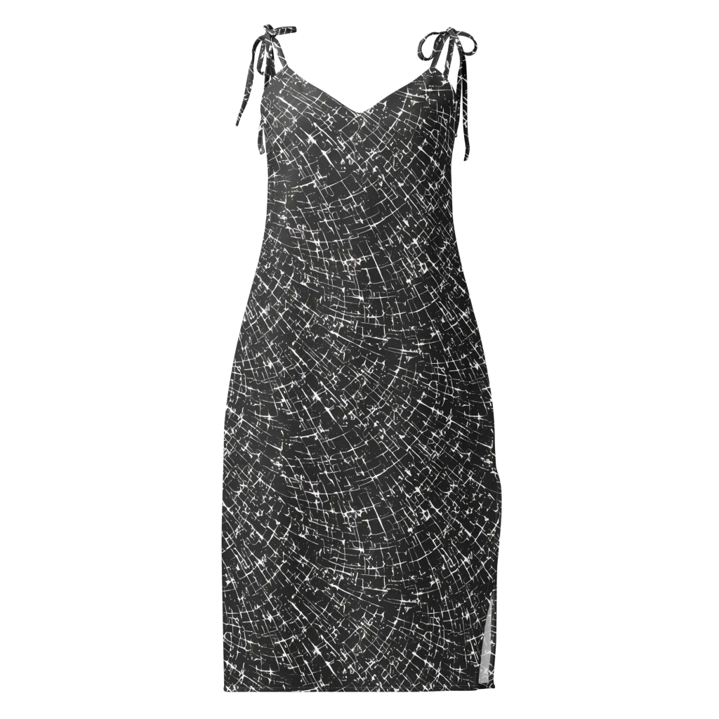 Obsidian Crackle on Slip Dress — Front