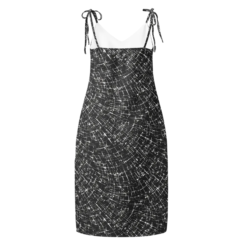 Obsidian Crackle on Slip Dress — Back