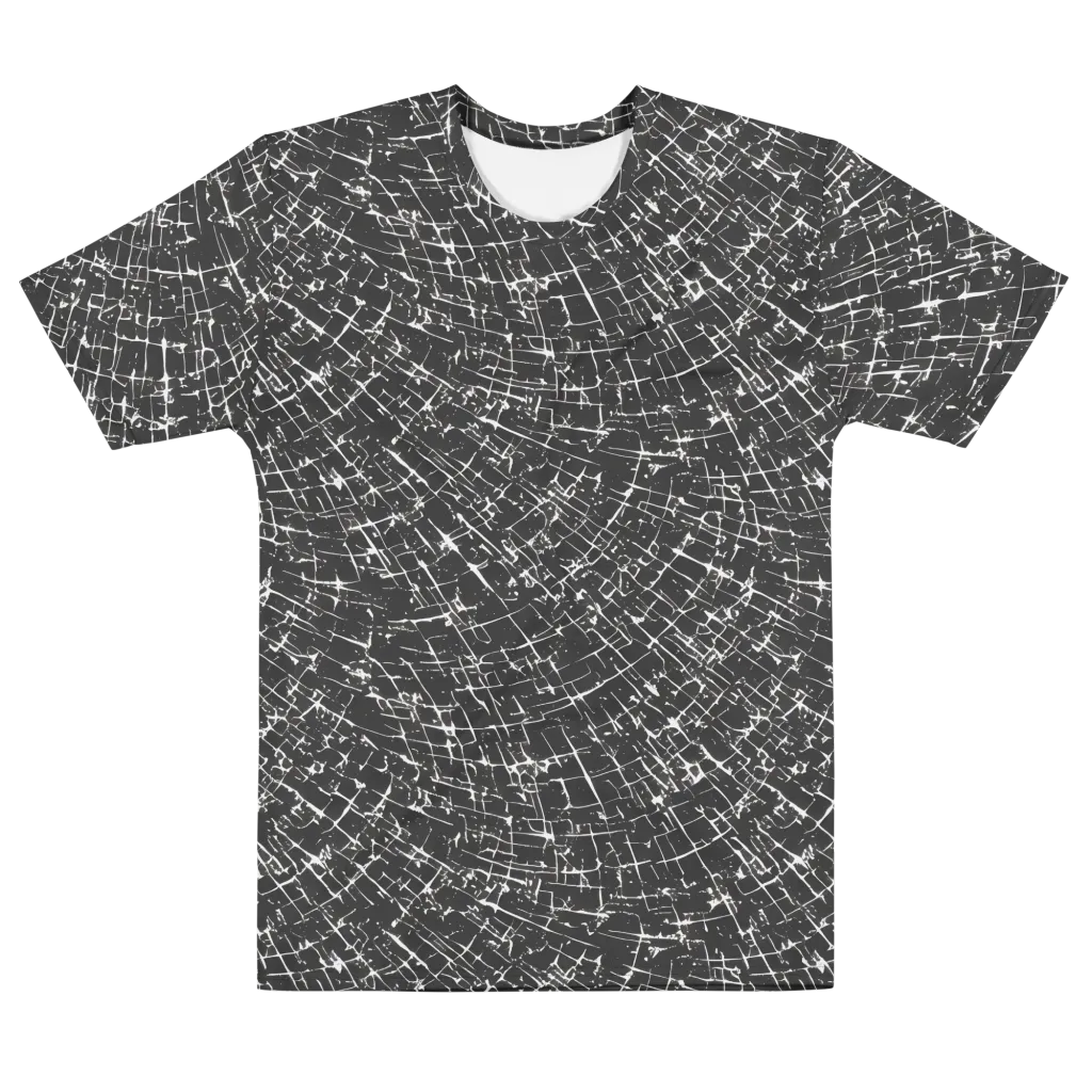 Obsidian Crackle on Men's Cotton Crew Neck T-Shirt — Front