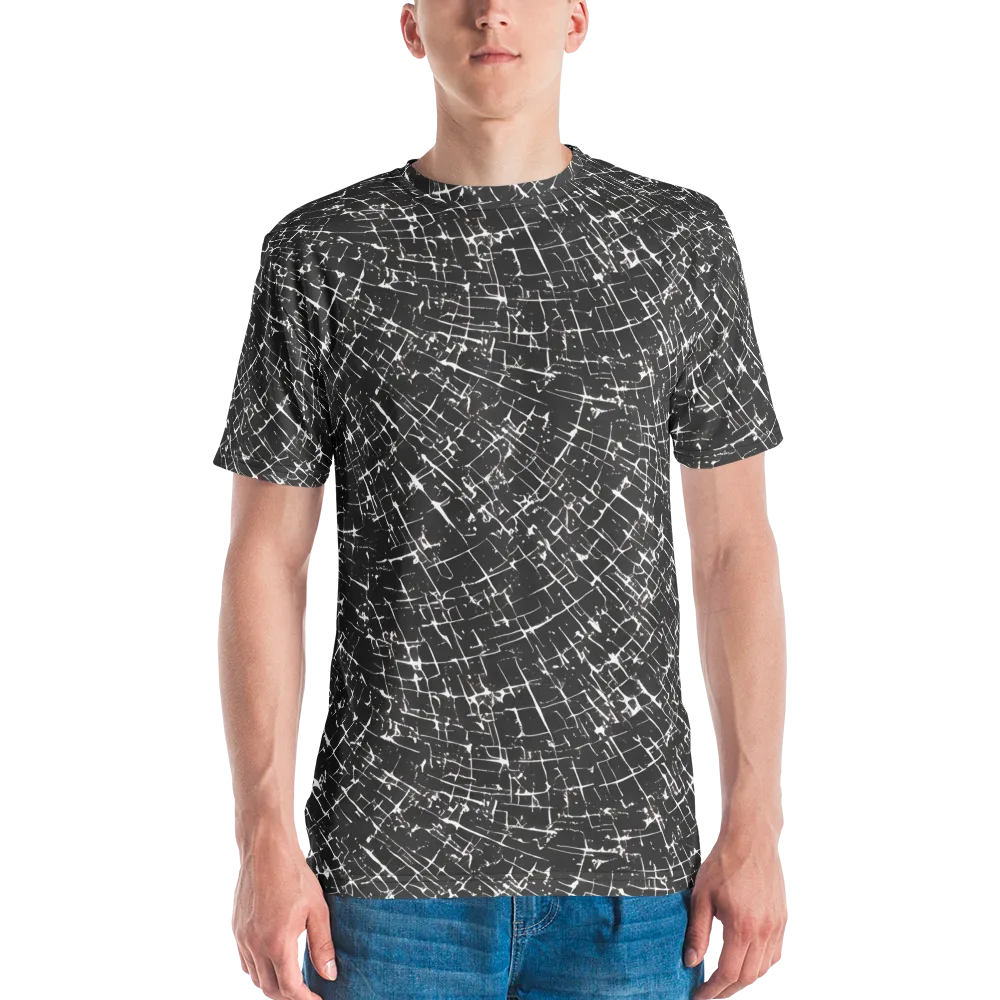 Obsidian Crackle on Men's Crew Neck T-Shirt — Front