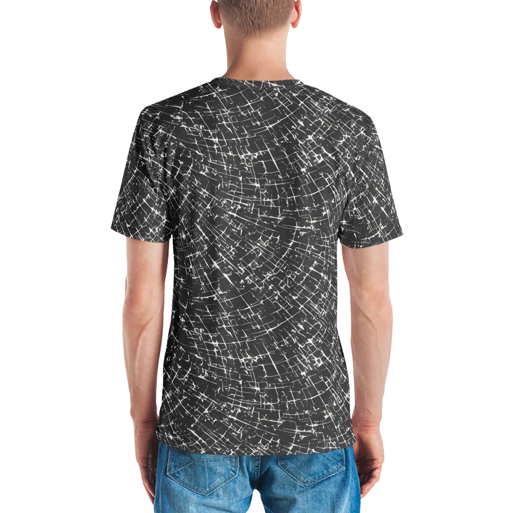 Obsidian Crackle on Men's Crew Neck T-Shirt — Back