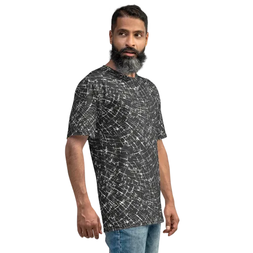 Obsidian Crackle on a Men's Crew Neck T-Shirt