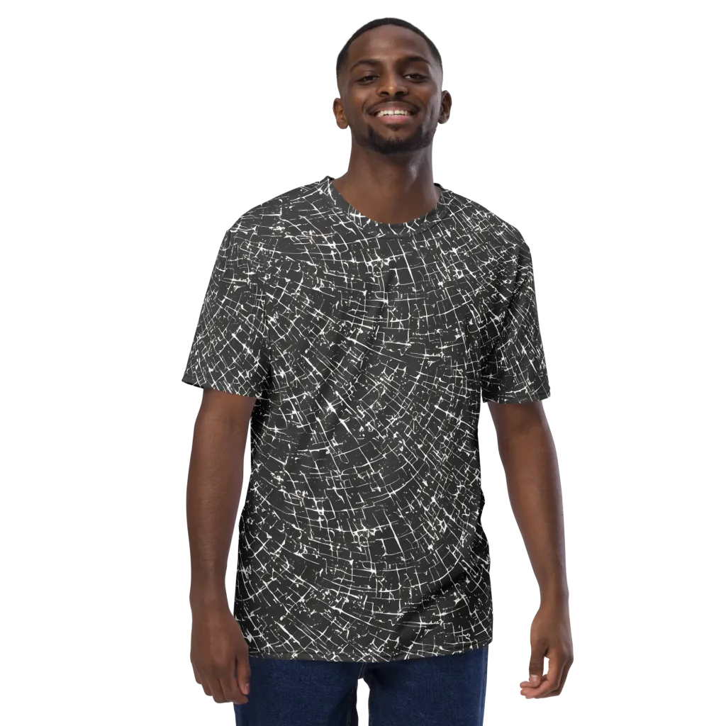 Obsidian Crackle on Men's Crew Neck T-Shirt — Front