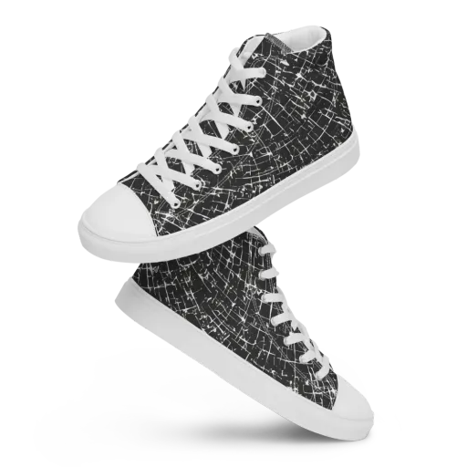 Obsidian Crackle on a Men's High Top Canvas Shoes