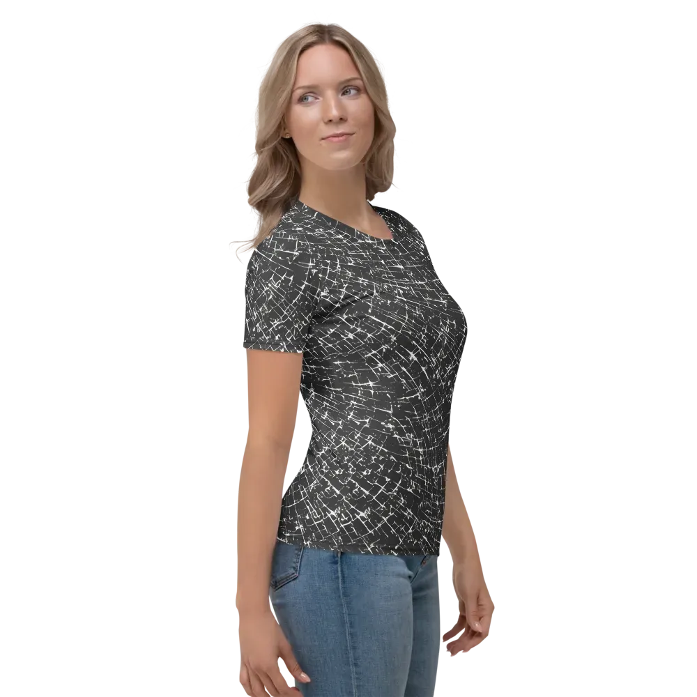Obsidian Crackle on Women's Crew Neck T-Shirt — Right