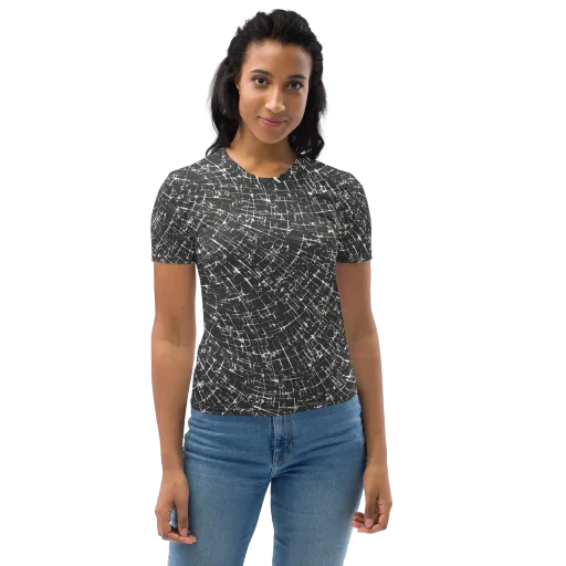Obsidian Crackle on a Women's Crew Neck T-Shirt