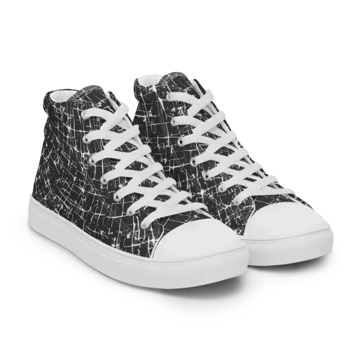 Obsidian Crackle on a Women's High Top Canvas Shoes