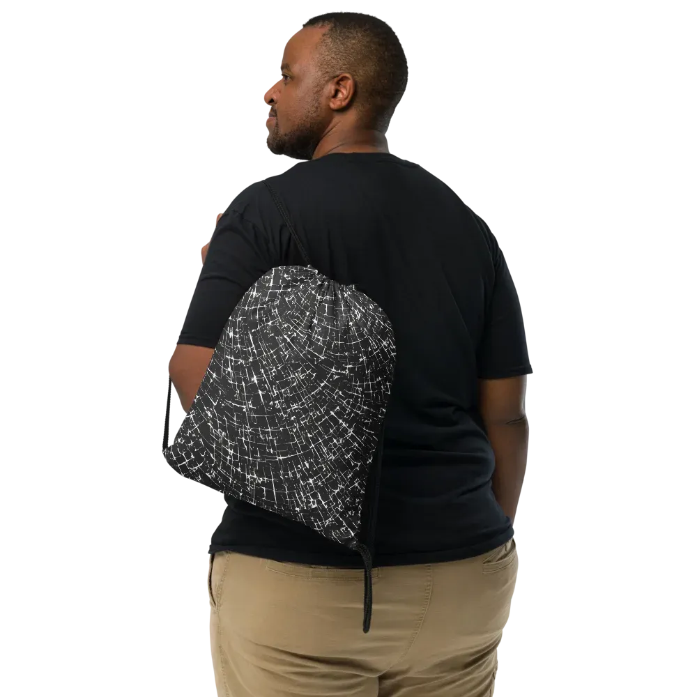 Obsidian Crackle on Drawstring Bag — Front