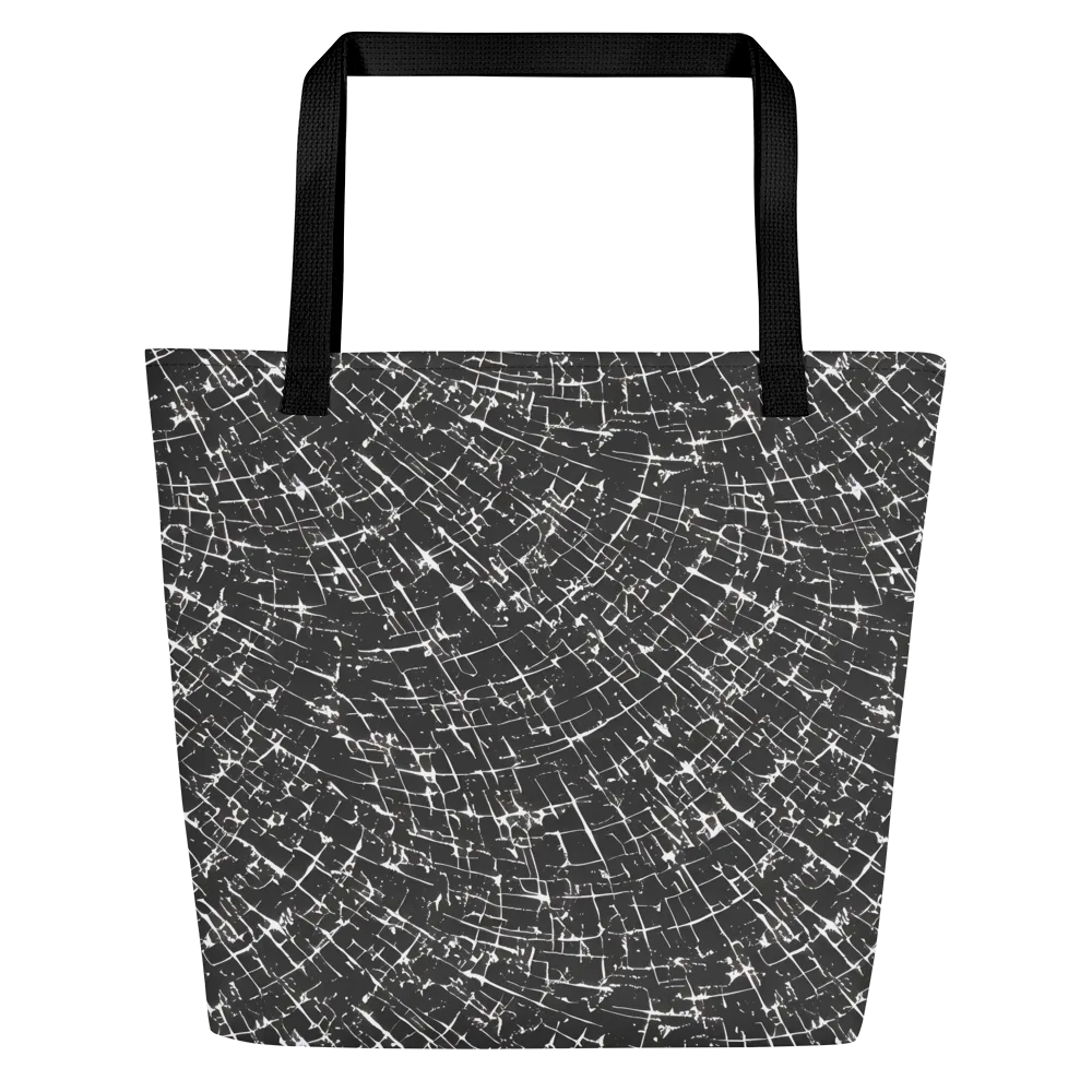 Obsidian Crackle on Large Tote Bag W/ Pocket — Front