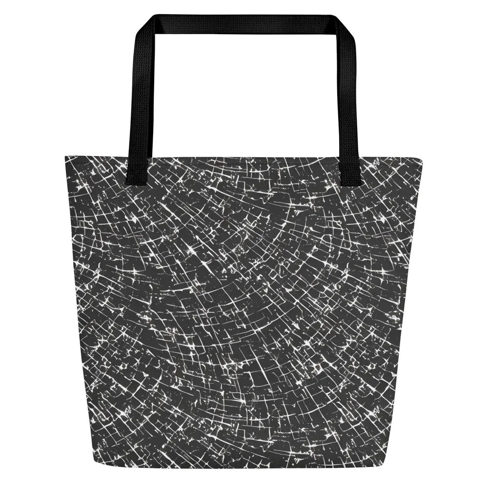 Obsidian Crackle on Large Tote Bag W/ Pocket — Front