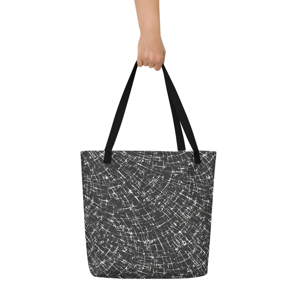 Obsidian Crackle on Large Tote Bag W/ Pocket — Front