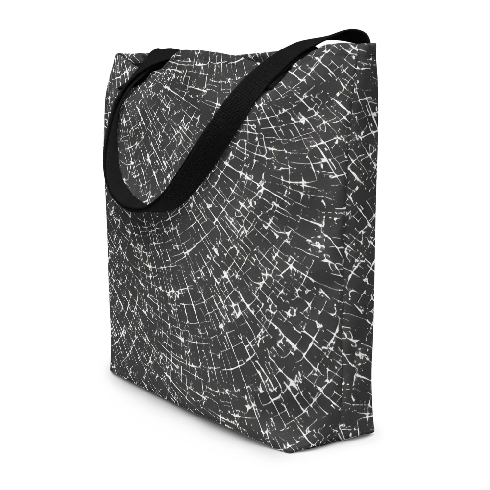 Obsidian Crackle on Large Tote Bag W/ Pocket — Front