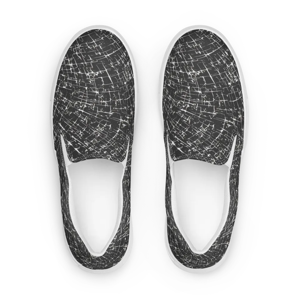 Obsidian Crackle on Women's Slip-On Canvas Shoes — Front