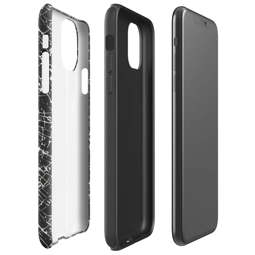Obsidian Crackle on Tough Case for iPhone® — Right