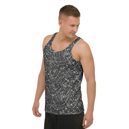 Obsidian Crackle on a Men's Tank Top