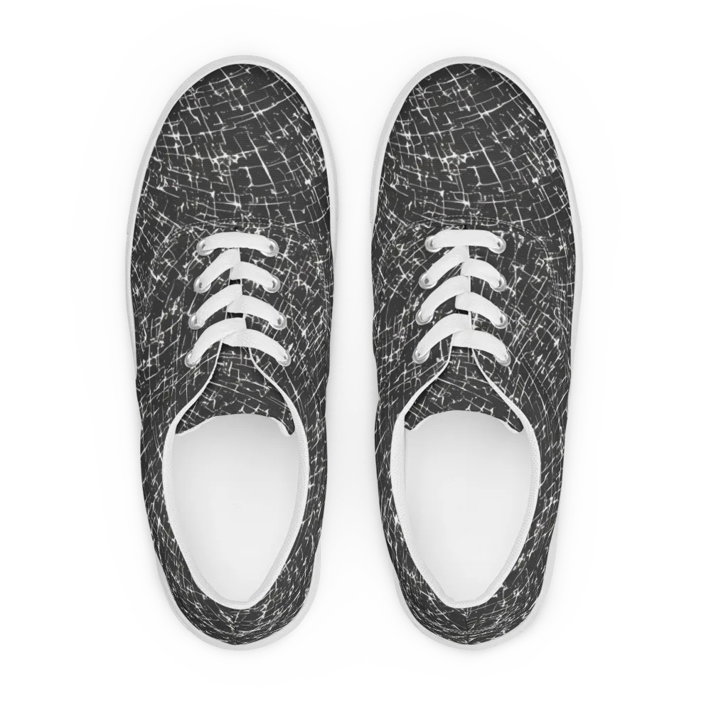 Obsidian Crackle on Men's Lace-Up Canvas Shoes — Front