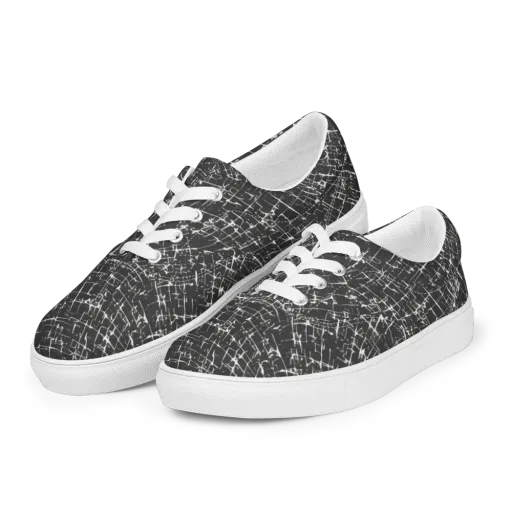 Obsidian Crackle on a Men's Lace-Up Canvas Shoes