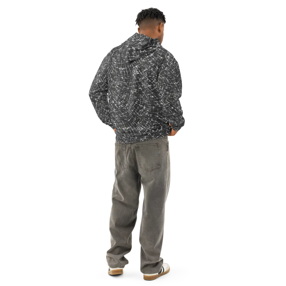 Obsidian Crackle on Cotton Hoodie — Back
