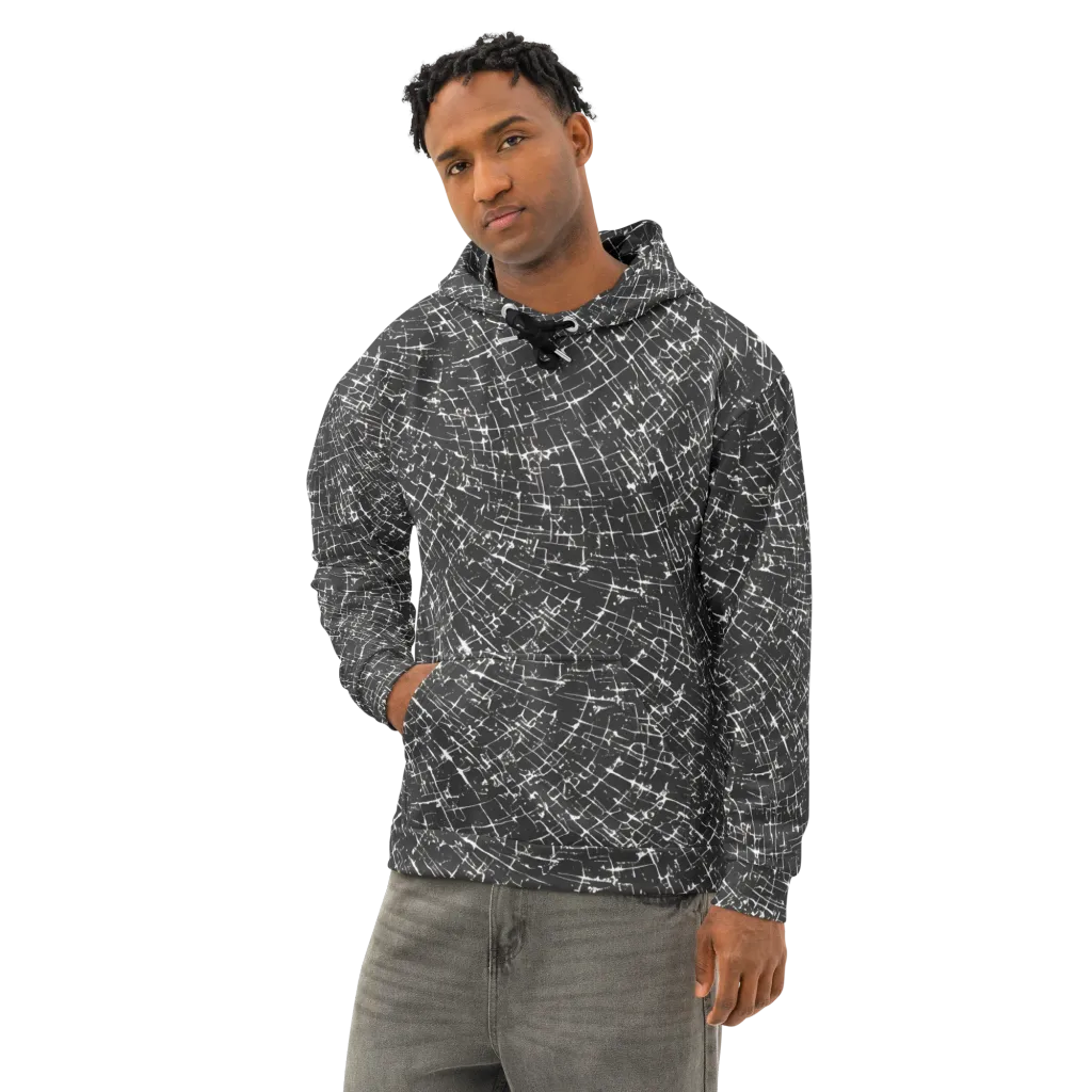 Obsidian Crackle on Cotton Hoodie — Left Front