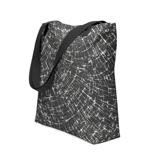 Obsidian Crackle on a Tote Bag