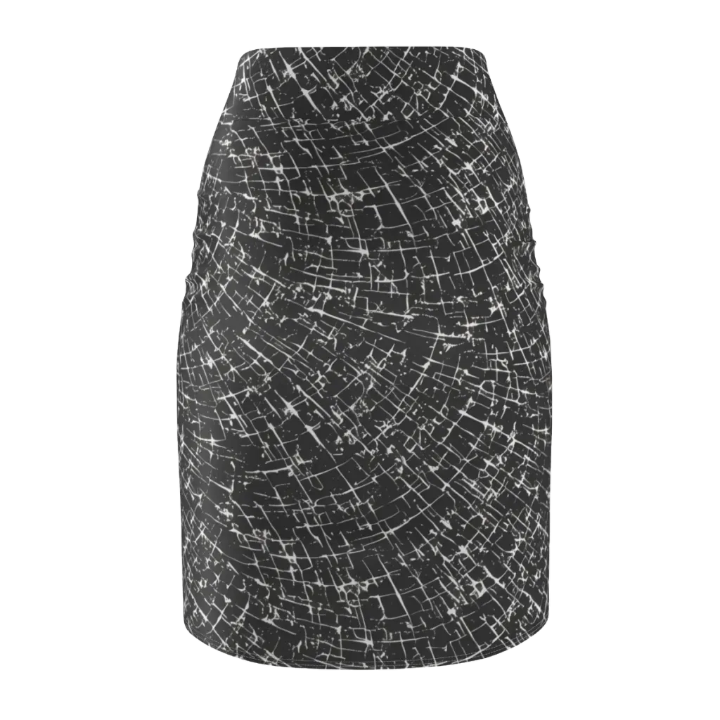 Obsidian Crackle on Pencil Skirt — Back