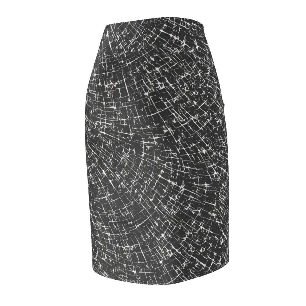 Obsidian Crackle on Pencil Skirt — Back Side