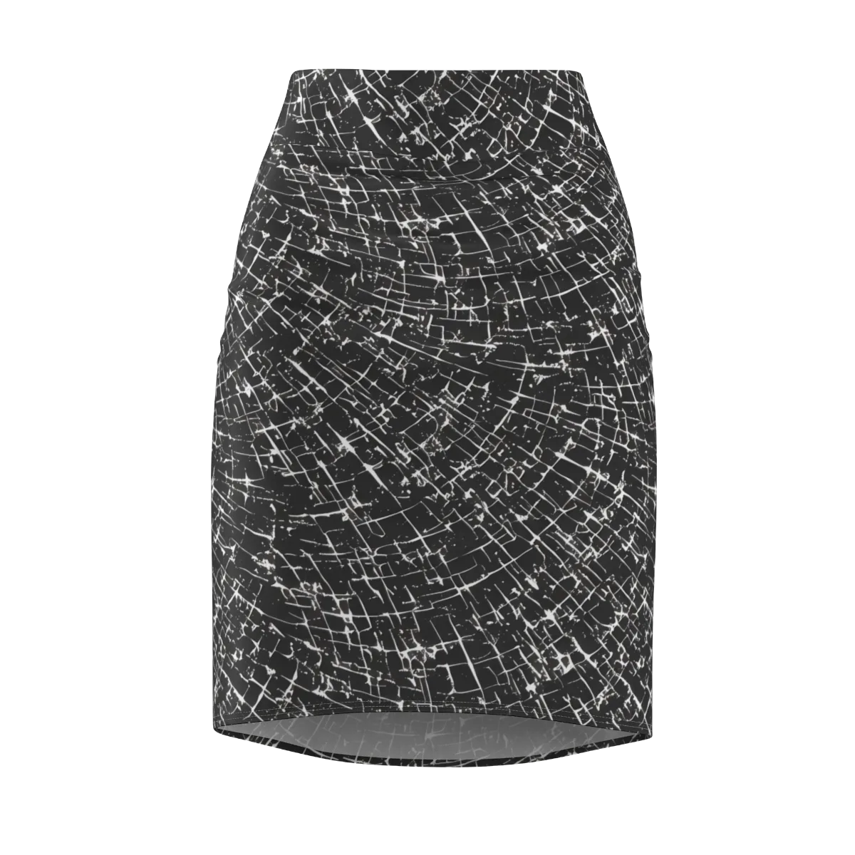 Obsidian Crackle on Pencil Skirt — Front