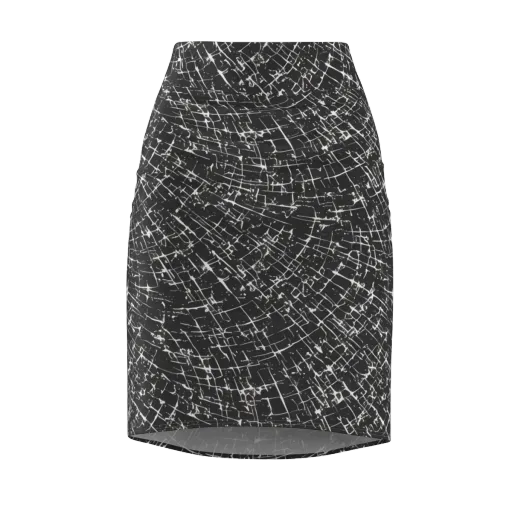 Obsidian Crackle on a Pencil Skirt