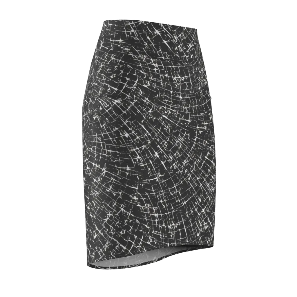 Obsidian Crackle on Pencil Skirt — Front Side